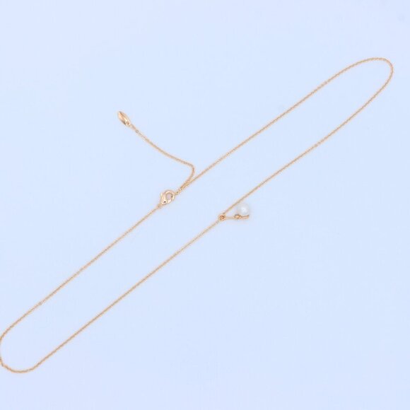 "Elegant Rose Gold Necklace with Pearl Drop and Adjustable Chain, XPNL1875 - Picture 10 of 12